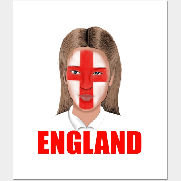 England Flag Football English Fan Wall Art by Merchweaver